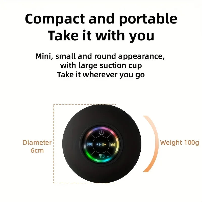 Bathroom Waterproof Wireless LED Bluetooth Speaker 