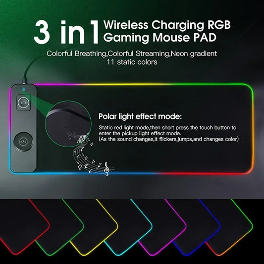 RGB Mouse  Pad with Wireless Charging 